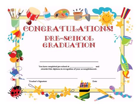 Pre K Graduation Diploma Free Printable